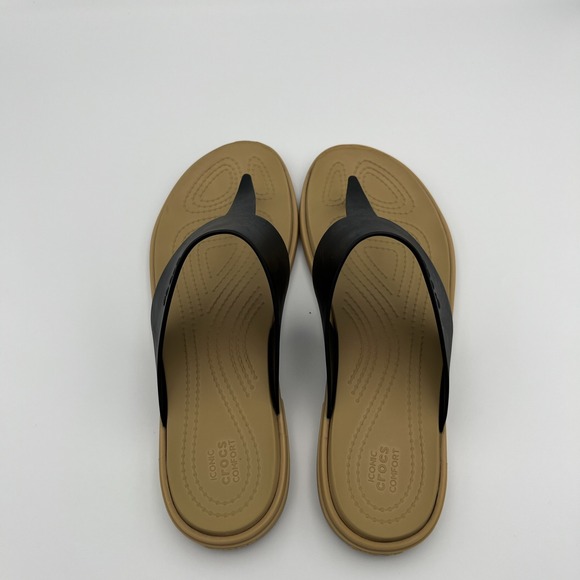 Crocs Tulum Flip Sandal Women's Size 9 Black Iconic Comfort Slip On Flip Flop - Picture 4 of 12